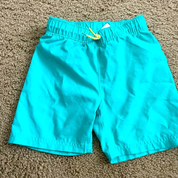 Old Navy 4T Light Blue / Green Solid Swim Trunks for Toddler Boy - Picture 1 of 5